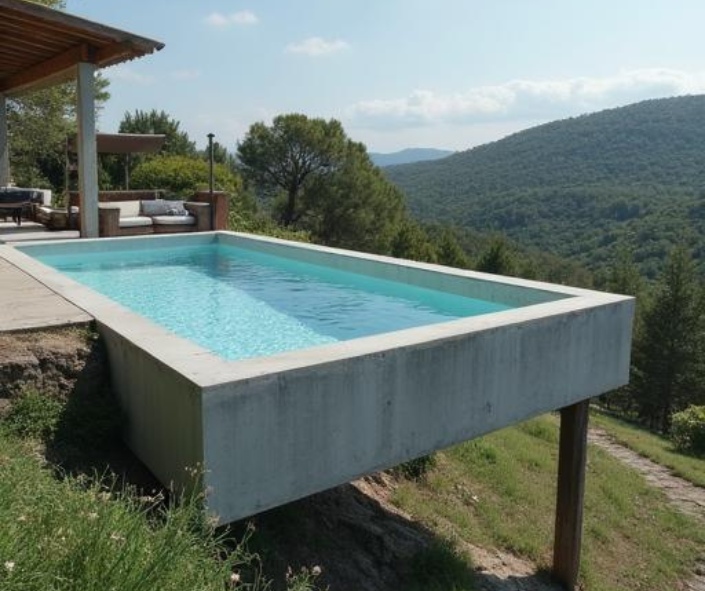 piscine sur pilotis beton innovante Var